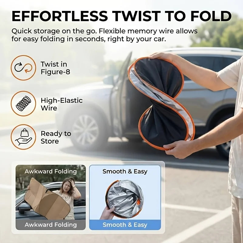 Sunshade installed on windshield